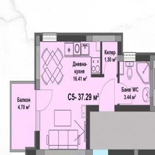 Studio w nowym budynku w Słonecznym Brzegu ID: 5624 - Фото2