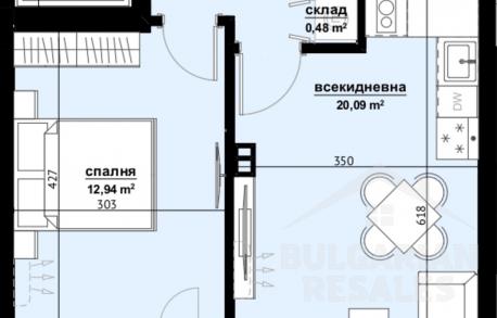 Рассрочка! Апартамент с 1 спальней в жилом комплексе Бургаса - Фото 2