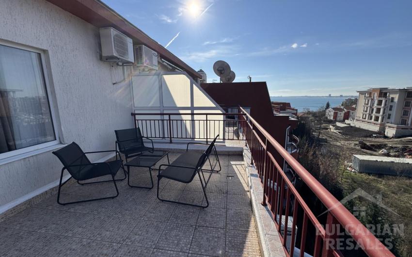 Mezzanine s 2 spálňami, výhľad na more, komplex „Green Fort“ - Фото14