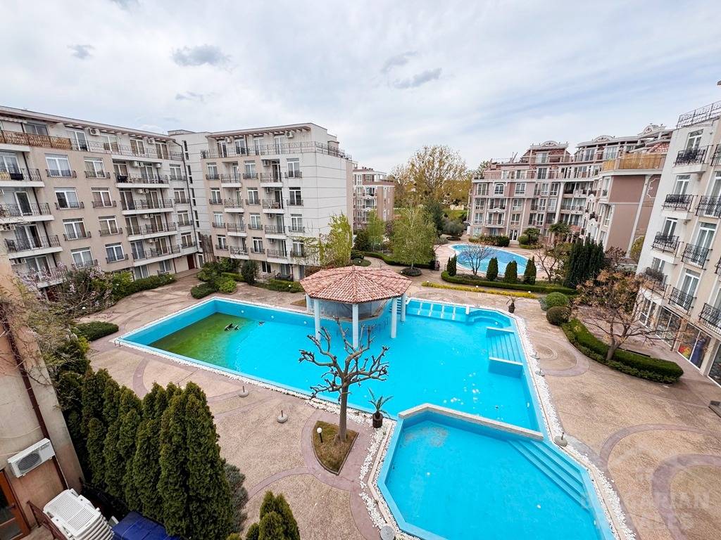 Pool view. Apartment in the “Dawn Park” complex, Sunny Beach resort ID: 6115 - Photo 1